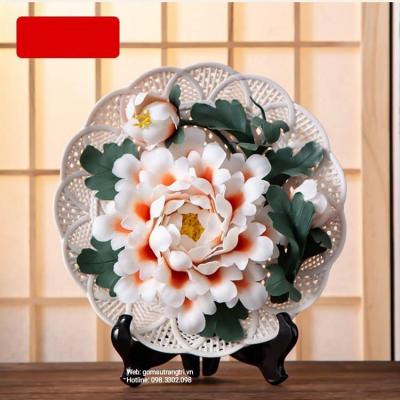 ĐĨA THỦ CÔNG NỔI 3D - HỌA TIẾT 12 HOA